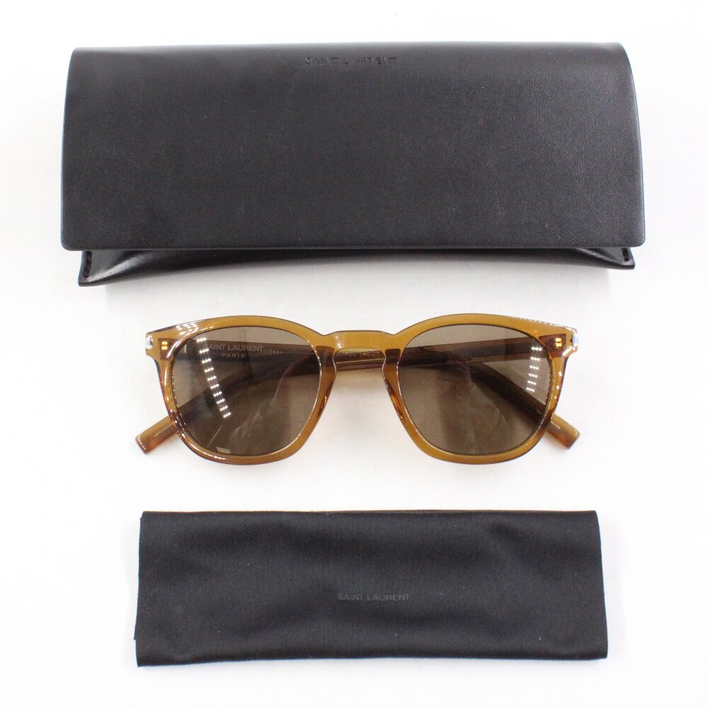 Saint Laurent Brown Tortoiseshell Sunglasses